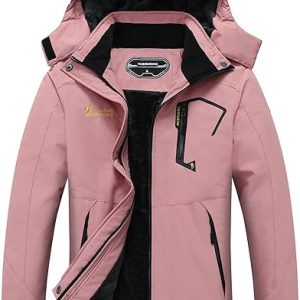 MOERDENG Women's Waterproof Ski Jacket Warm Winter Snow Coat Mountain Windbreaker Hooded Raincoat Jacket